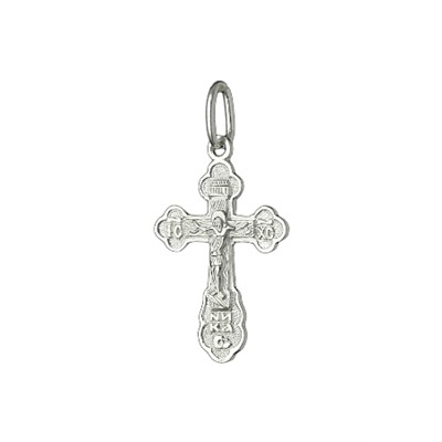 Крест из серебра литье белый