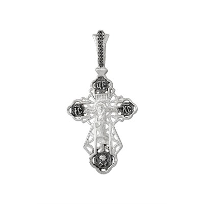 Крест из серебра литье частичное чернение