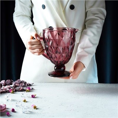 Кувшин для воды Magistro «Круиз», 1.1 л, 14×19.5 см, стекло, розовый