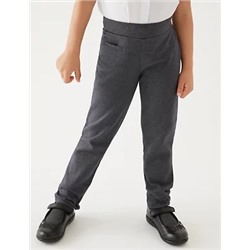 Girls' Slim Leg Knitted School Trousers (2-18 Yrs)