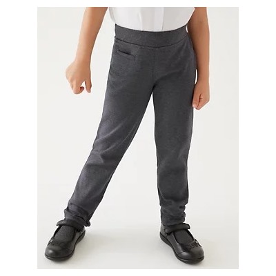 Girls' Slim Leg Knitted School Trousers (2-18 Yrs)