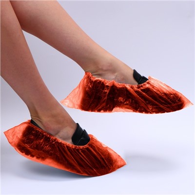 Бахилы детские оранжевые ПНД 300×100 мм 28 мкр 1.9 г 25 пар/уп