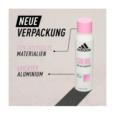 adidas Antitranspirant Deospray Women Control, 150 ml Дезодорант-антиперспирант-спрей Women Control, 150 мл