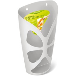 Корзина для хранения пакетов "Эста", цвет светло-серый, 17,9*8,8*35см