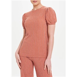 Puff Sleeve Stripe Co-Ord T-Shirt