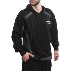 2649 BLACK/GRAY Толстовка мужская (75% хлопок, 20% полиэстер, 5% спандекс)