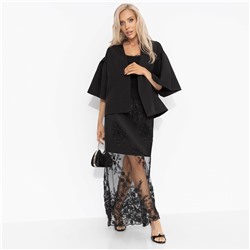 Костюм с юбкой дизайнерский, Очарование момента (элегант, 2 в 1, с поясом)