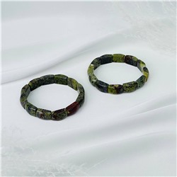 Радуга Самоцветов Браслет из зеленой Яшмы (Кровь дракона)