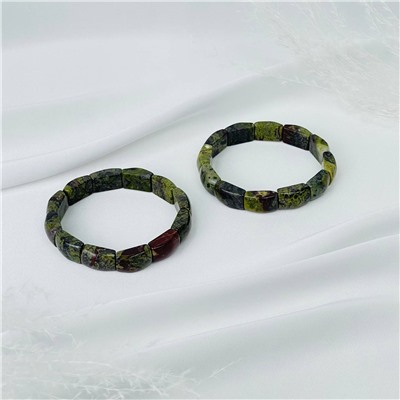 Радуга Самоцветов Браслет из зеленой Яшмы (Кровь дракона)