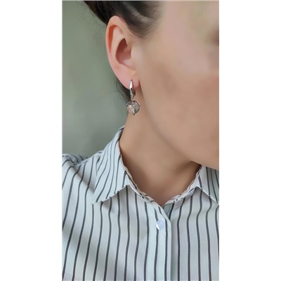 Серьги шарики асимметрия с горным хрусталём