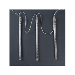 Гирлянда «Сосульки» 2.4×0.2 м, IP44, прозрачная нить, 96 LED, свечение белое с эффектом стекания, 12 В