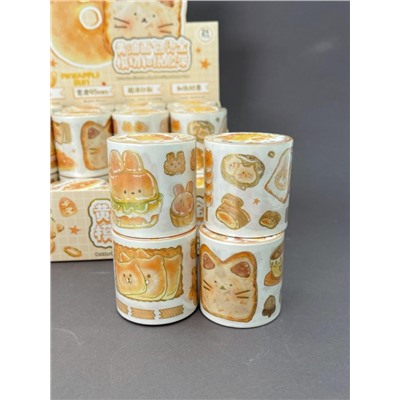 Декоративный скотч "Cute food", mix, шоу-бокс 24 шт.