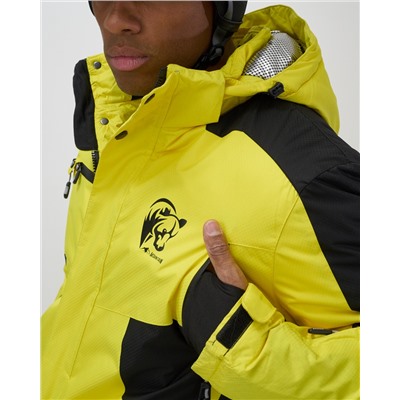Горнолыжный костюм мужской зимний желтого цвета 02381J