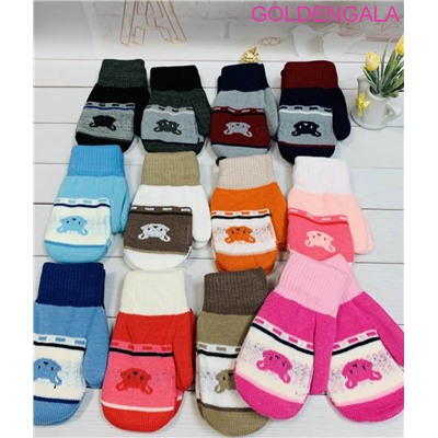 Детские варежки теплые с начесом длина 15 см Арт 3 тип 2