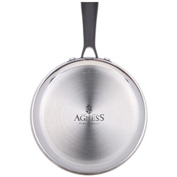 КОВШ С КРЫШКОЙ 1,4Л "IRON CHEF" AGNESS 16*7,5СМ ТЕХНОЛОГИЯ 3-PLY, НЕРЖ.СТАЛЬ 18/10