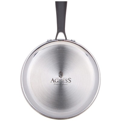 КОВШ С КРЫШКОЙ 1,4Л "IRON CHEF" AGNESS 16*7,5СМ ТЕХНОЛОГИЯ 3-PLY, НЕРЖ.СТАЛЬ 18/10