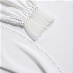 Блуза с рюшами, Мелодия сердца (белая)