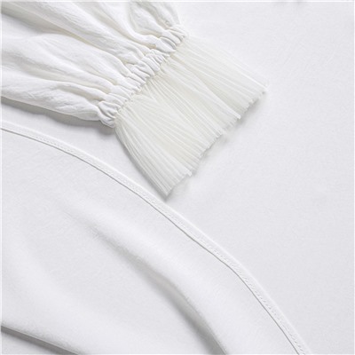 Блуза с рюшами, Мелодия сердца (белая)