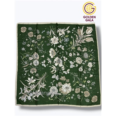 Платок утепленный "Византия" Арт 2026/4 (фон зеленый)