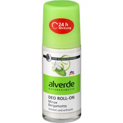 alverde NATURKOSMETIK Deo Roll On Deodorant Minze Bergamotte Дезодорант Шариковый Мята Бергамот, 50 мл