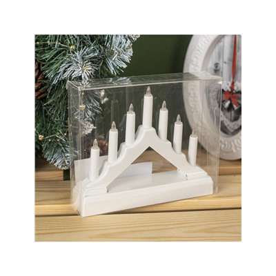 Светодиодная фигура «Белая рождественская горка», пластик, батарейки ААх2 (не в комплекте), свечение тёплое белое