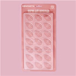 Форма для конфет и шоколада KONFINETTA «Кофейные зерна», 33×16.2 см, 21 ячейка, прозрачная