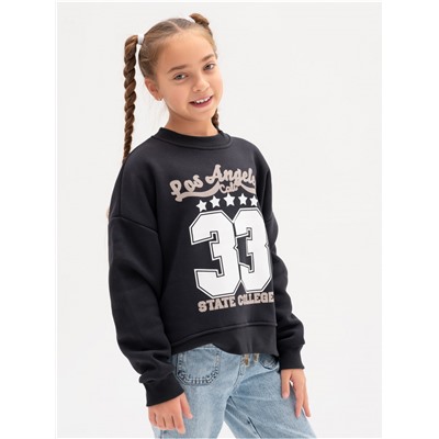 Свитшот "33" детский девочка графит