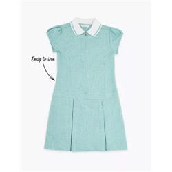 Girls' Gingham Pleated School Dress (2-14 Yrs)