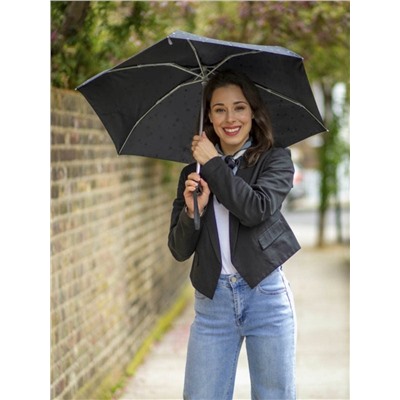 L501-4409 GlitterStarsblack (Блестящие звезды) Зонт женский механика Fulton