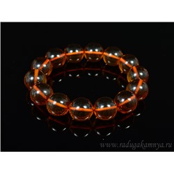 Браслет из янтаря шарик 16мм св.коньячный