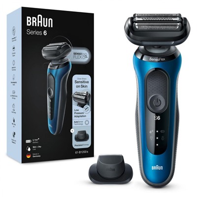 Braun Elektrischer Rasierer fur Manner quot;Series 6 60-B1200squot; in Blau  Электробритва мужская "Series 6 60-B1200s" в синем