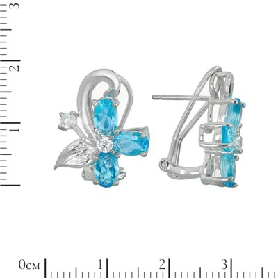 Серьги 'Мира' с голубыми фианитами ТШСН.744Ф5