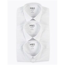 3pk Boys' Plus Fit Easy Iron School Shirts (4-18 Yrs)