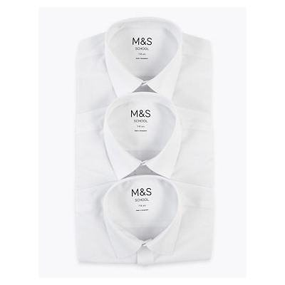 3pk Boys' Plus Fit Easy Iron School Shirts (4-18 Yrs)