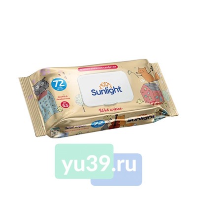 Салфетки детские влажные SUNLIGHT BABY ECO Лиса Жираф72 шт