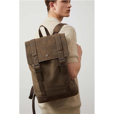 Plecak męski gładki kolor brązowy