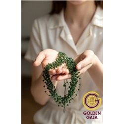 Комплект бижутерии "Хрустальная россыпь" , цвет зеленый мох