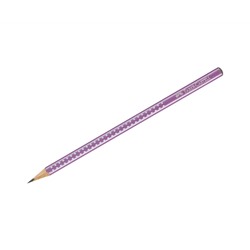 Карандаш ч/г Faber-Castell "Sparkle" В, трехгранный, заточен., фиолетовый металлик