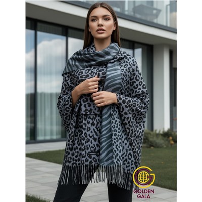 Палантин теплый кашемировый с двусторонним принтом Арт 2322/1