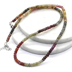 Бусы из Сапфира мульти огранка рондель 5*3мм, 53см, 27,5г