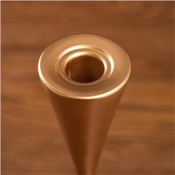 Стеклянный подсвечник на 1 свечу «Узкий бокал», набор 2 шт., золото матовое, 28×10.8×10.8 см