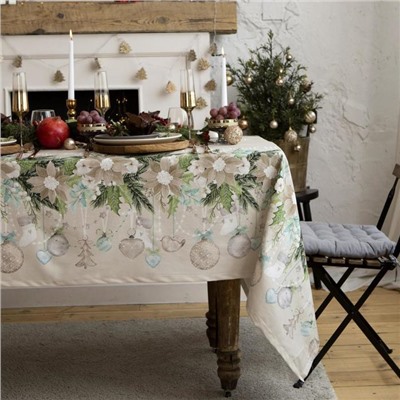 Скатерть новогодняя "Этель" Beautiful Сhristmas 149х110см с ГМВО, 100%хл, 190г/м2