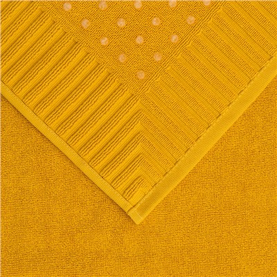 Коврик для ванной с фактурным бортиком цвета охры из коллекции Essential, 50х80 см