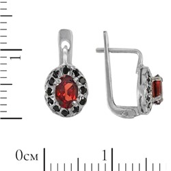 Серьги 'Кремона' гранат, шпинель, родий ИВСК.511ГРR