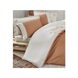 2 сп. Евро Комплект Постельного Белья Cotton Saten Efza-Terra Çift - EcoCotton