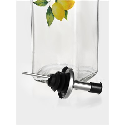 Бутылка для соусов и масла Доляна «Лимоны», 500 мл, 6×29 см, стекло, прозрачная