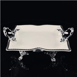 205-901 Блюдо 33см на ножках с ручками ATLANTIS в под.уп.(х4)Фарфор