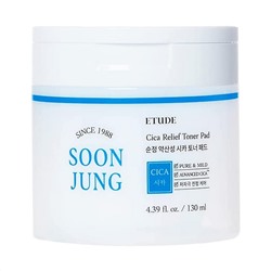 Etude Успокаивающие тонер-пэды с экстрактом центеллы / Soon Jung CICA Toner Pad, 130 мл