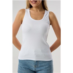 Майка базовая в рубчик белая