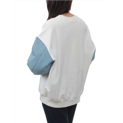 3266 WHITE/LT. BLUE Толстовка женская (95% хлопок, 5% спандекс)